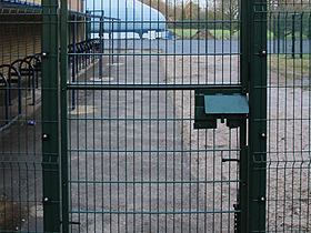 Twin wire fencing and gate in Esher